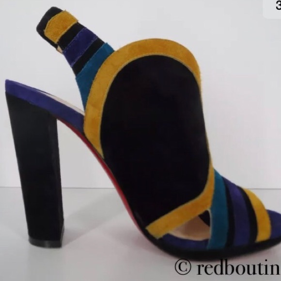 Christian Louboutin mod open toe block heel sandals - Picture 2 of 7